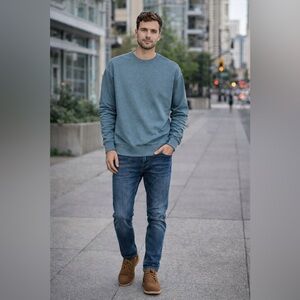 The Arrivals Soft Light Blue Gray Sweatshirt - Size M- NWT